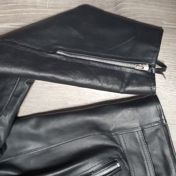 MAS Leather black full zipper jacket men size L - Picture 4 of 8